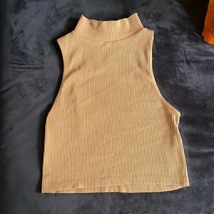 Zara stretchy high neck tan crop size XS/S